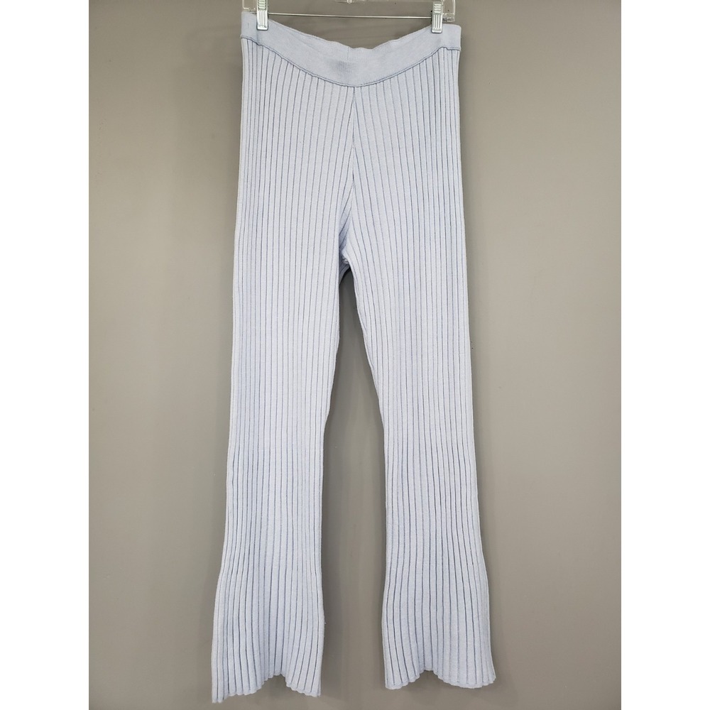NEW Aerie Kick-It Ribbed‎ High Waisted Pant Size Large BLUE Lounge Cozy